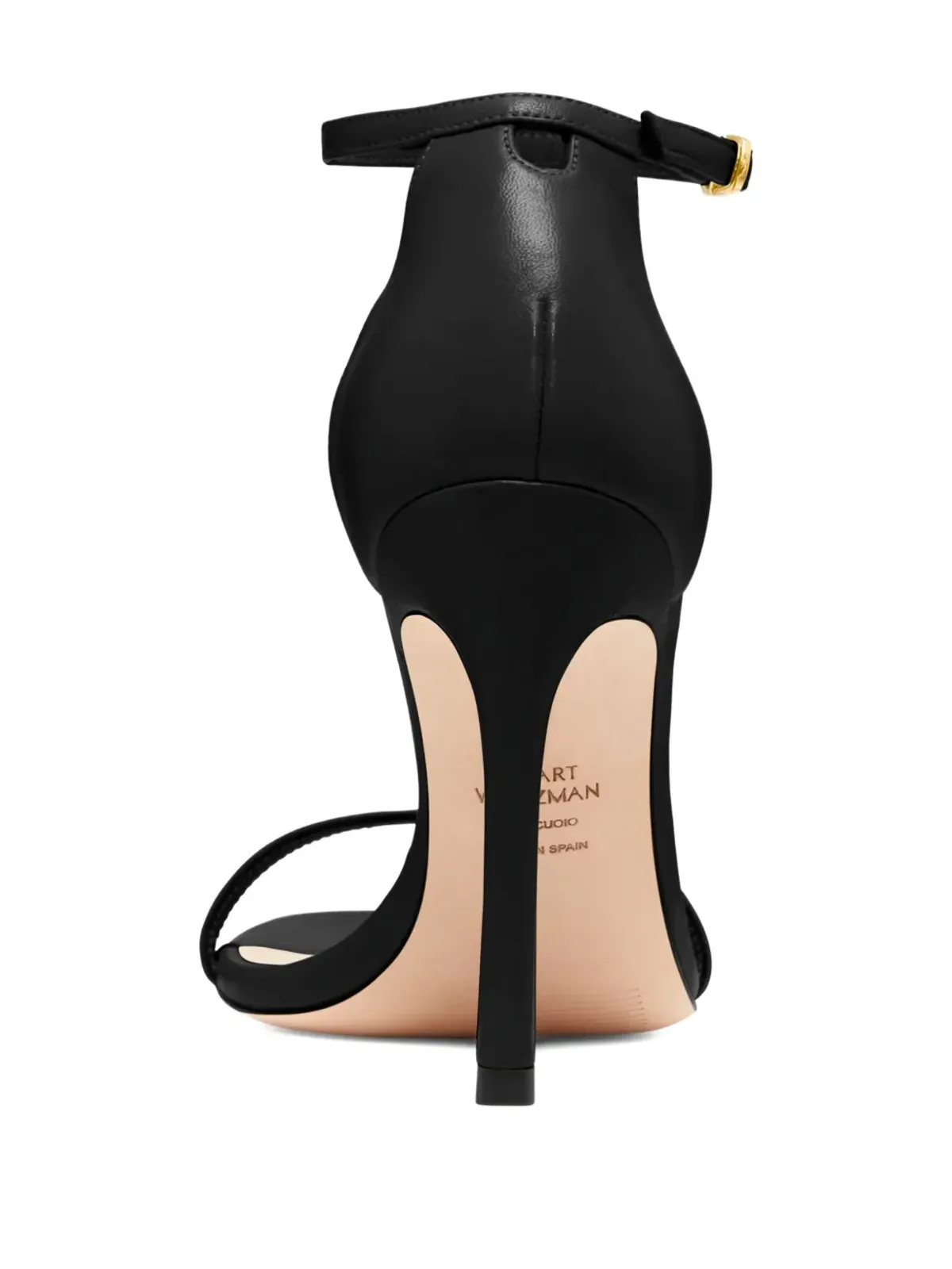 Stuart Weitzman 105mmヒール レザーサンダル ブラック - 画像3
