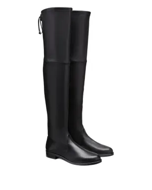 Stuart Weitzman 40mm Lowland アーモンドトゥ オーバー・ニー ブーツ - ブラック - サムネイル2