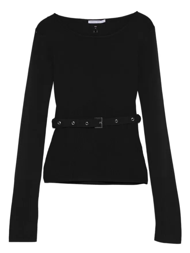 Patrizia Pepe Patrizia Pepe ベルト付きリブ編みトップスの商品画像