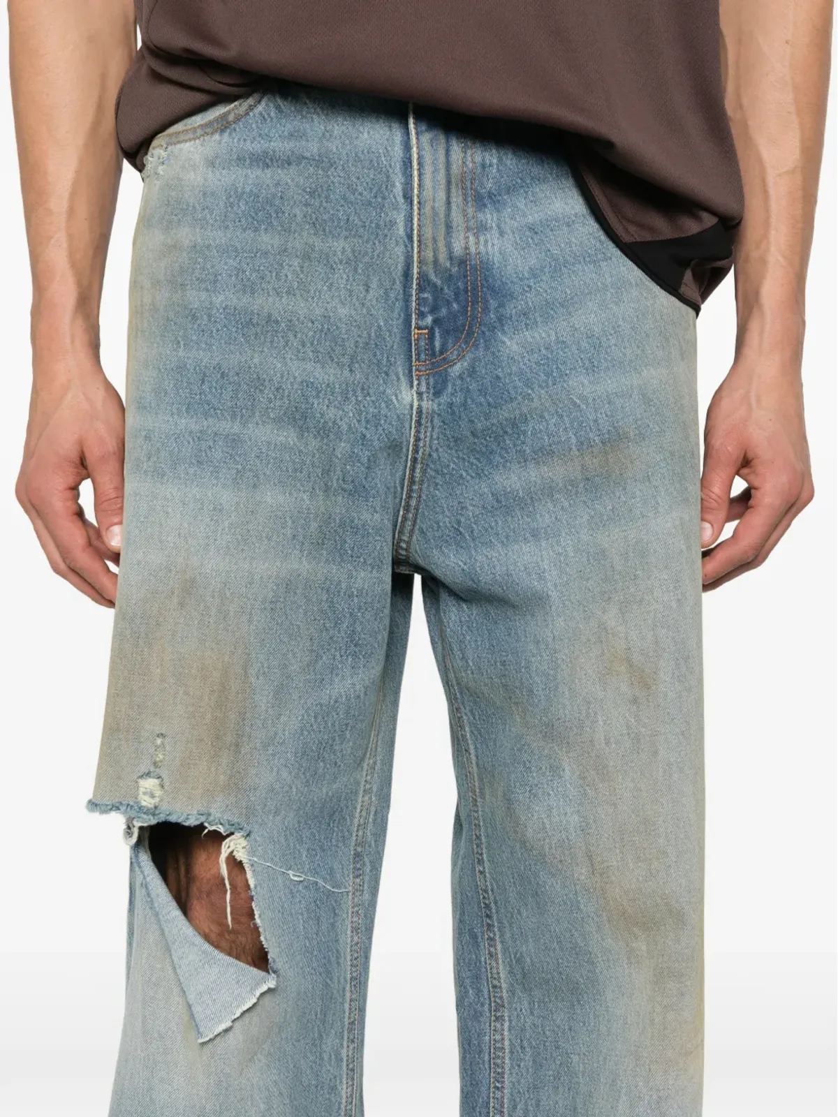 VETEMENTS ダメージ加工のバギージーンズ - 画像5