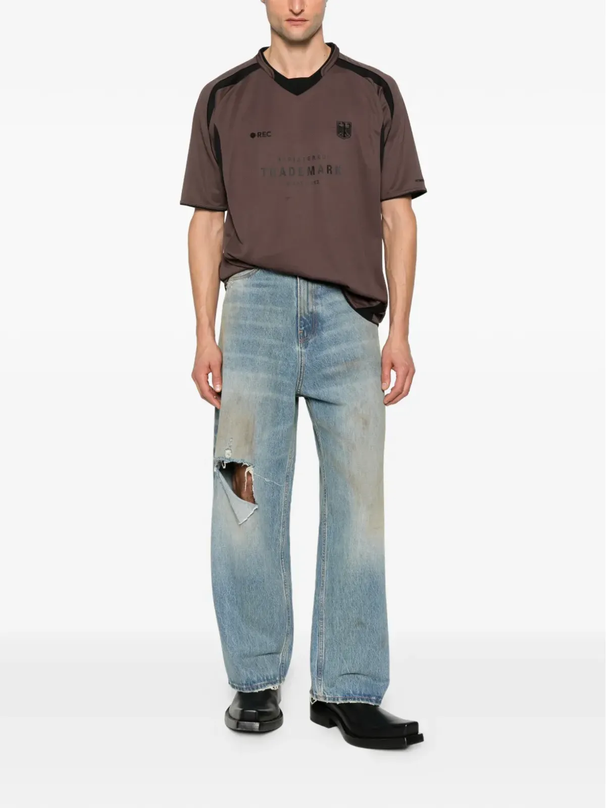 VETEMENTS ダメージ加工のバギージーンズ - 画像2