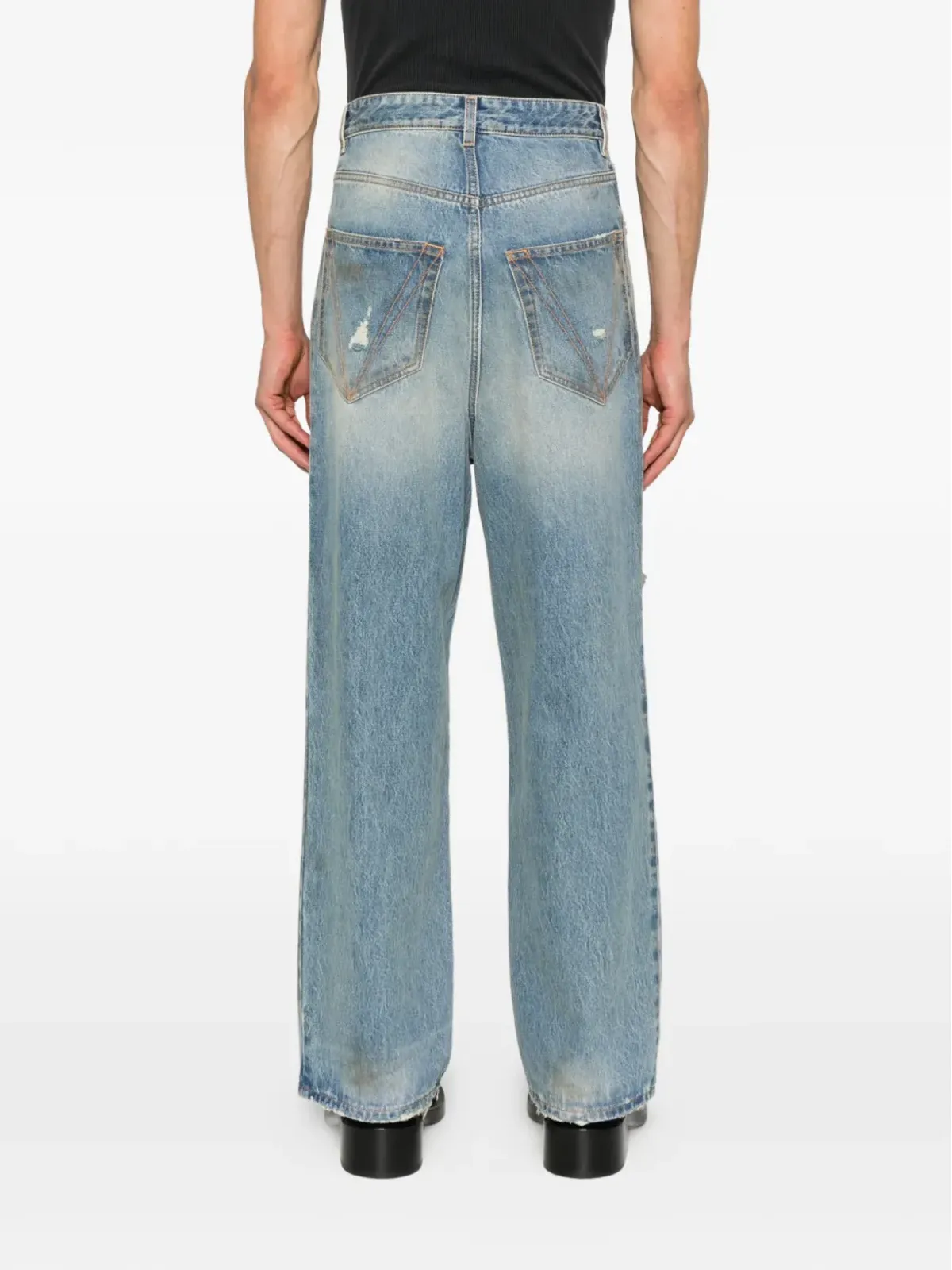 VETEMENTS ダメージ加工のバギージーンズ - 画像4