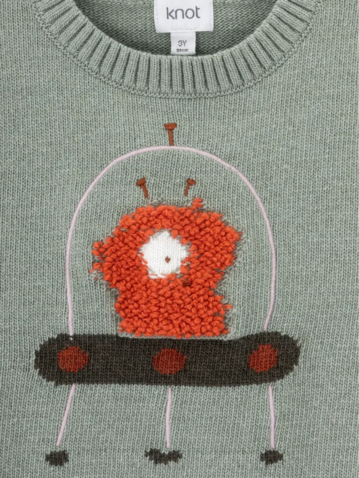 Knot ムーン 宇宙船刺繍セーター - 画像3