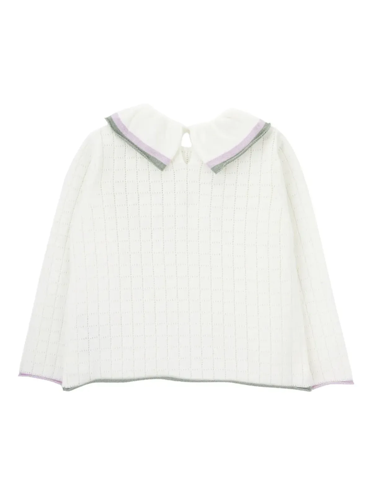Knot スノーイー・ムーン グリッドニットセーター - 画像2
