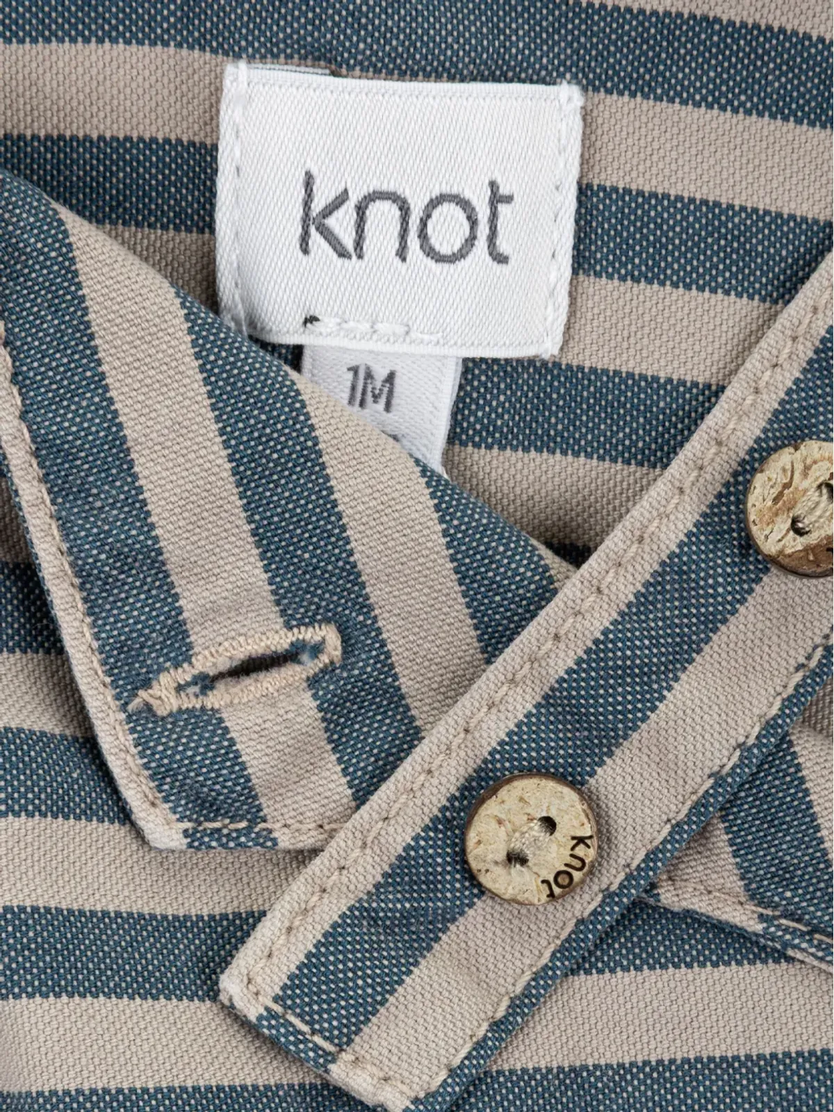 Knot ニコ ストライプオーバーオール - 画像3