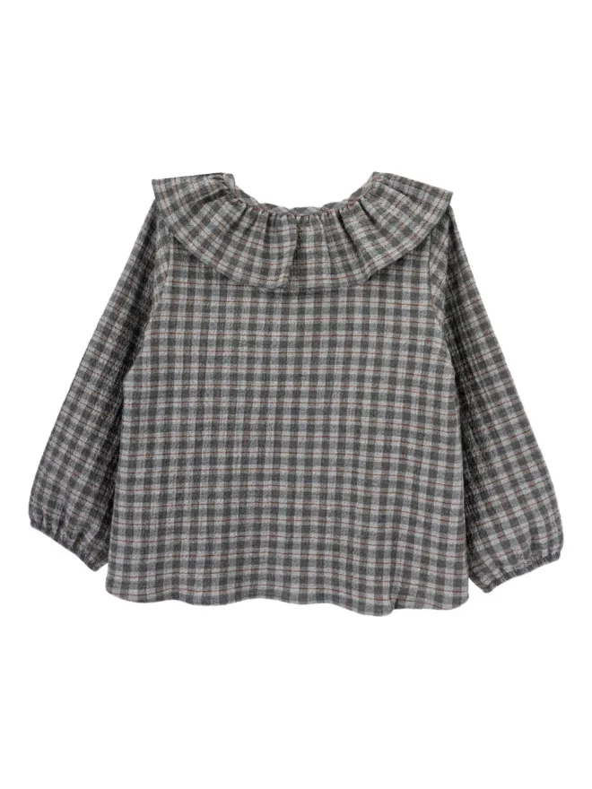 Knot Knot ルチア チェック柄フリルブラウスの商品画像