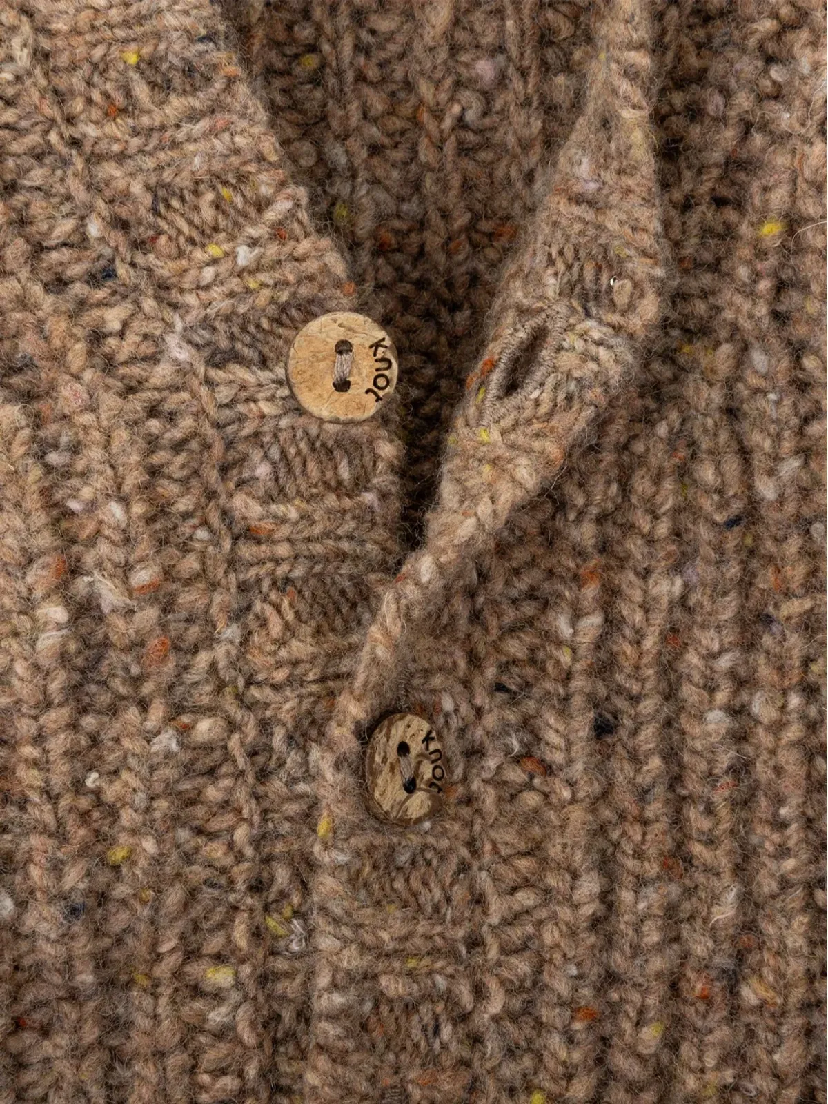 Knot スペックルドリブ編みカーディガン - 画像3