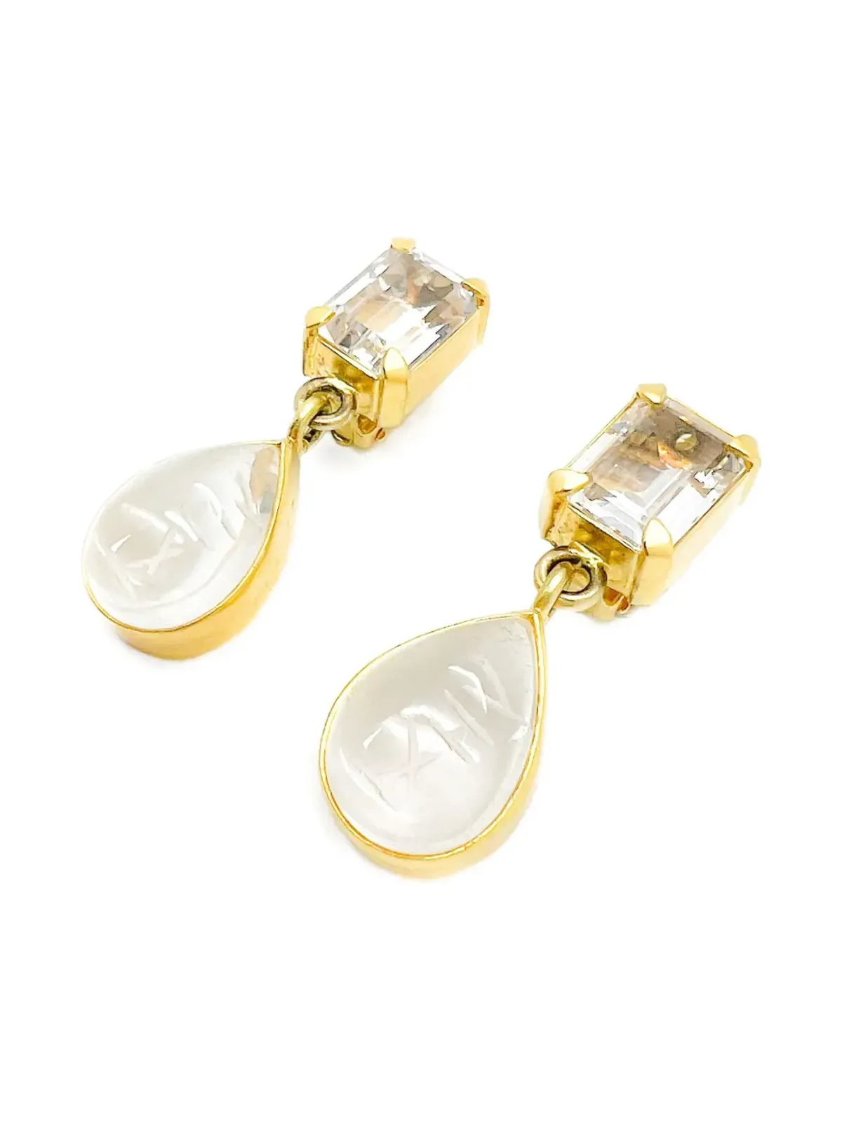 Jennifer Gibson Jewellery 1990年代 カービングクリスタル イヤリング - 画像4