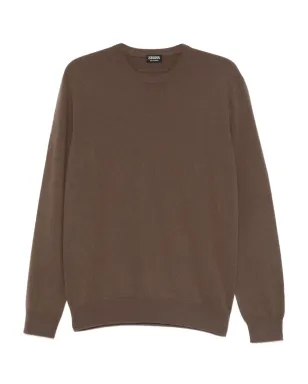 Zegna 丸首長袖セーター - Brown - サムネイル1