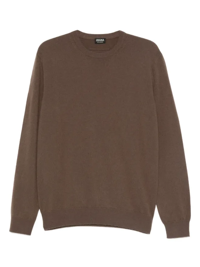 ZEGNA Zegna 丸首長袖セーター - Brownの商品画像