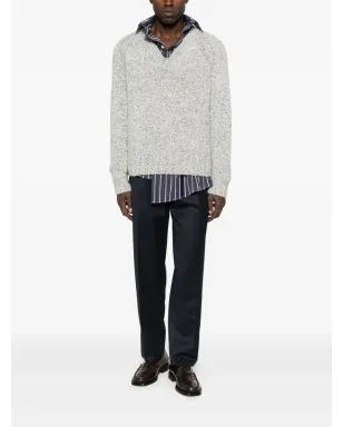Zegna 杢グレー Vネックセーター - サムネイル2