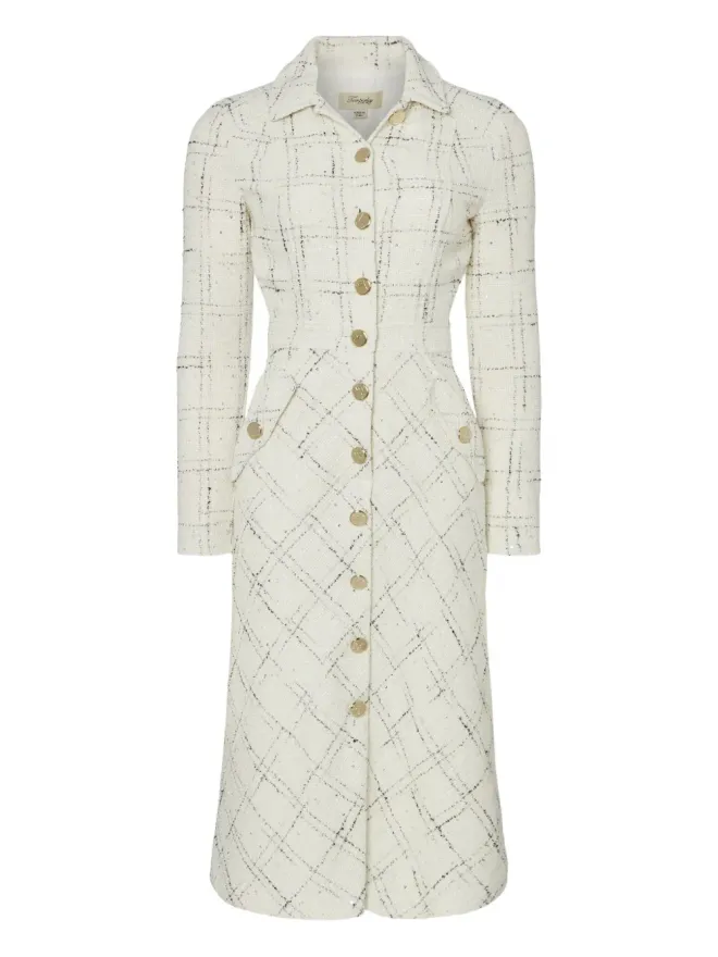 Temperley London Temperley London コロネルチェック柄ボタンフロントミディドレスの商品画像