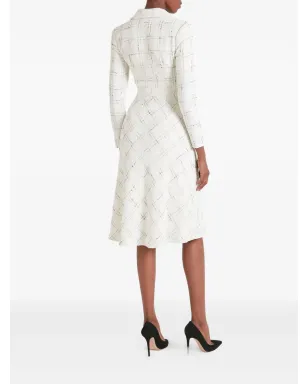 Temperley London コロネルチェック柄ボタンフロントミディドレス - サムネイル4