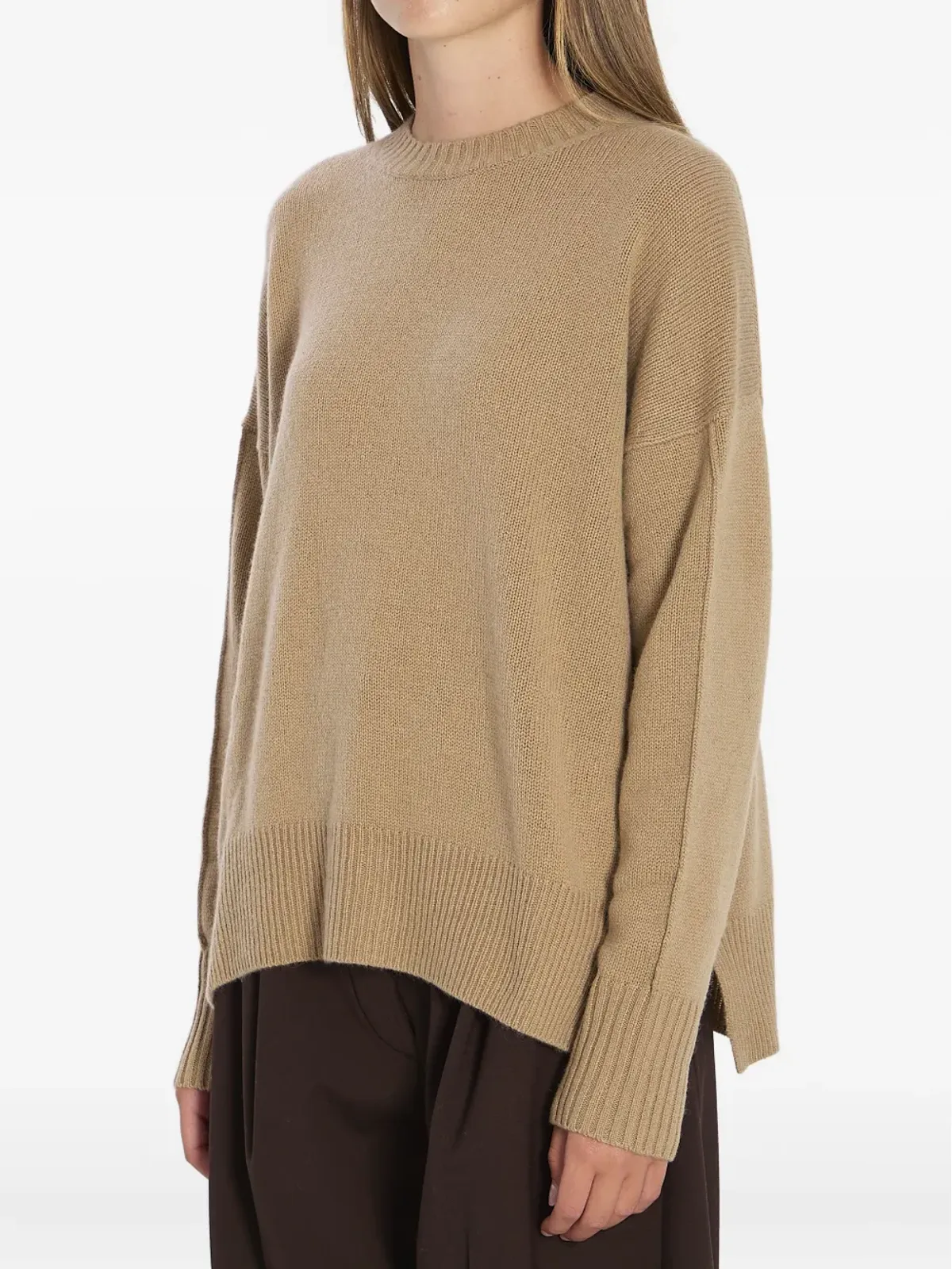 Allude リブ編み サイドスリット カシミヤセーター - 画像2