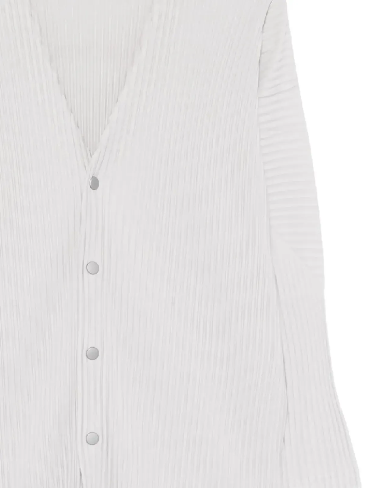 Issey Miyake プリーツ付きボタン留めカーディガン - グレー - 画像3