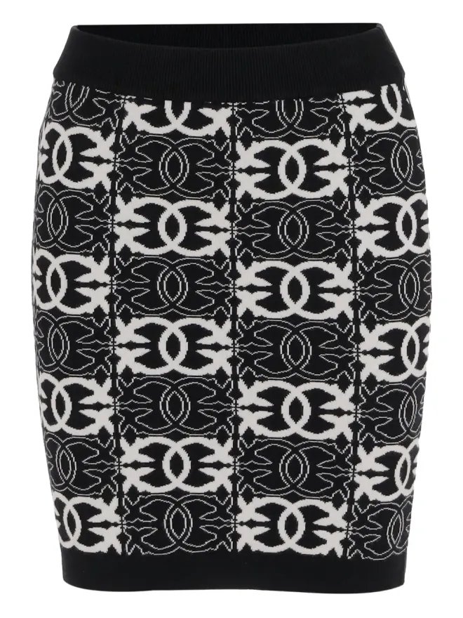PINKO PINKO ウエストゴム ロゴ柄スカート - ブラックの商品画像