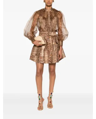 ZIMMERMANN ラッフルトリム付きシルクシャツ - ブラウン - サムネイル2