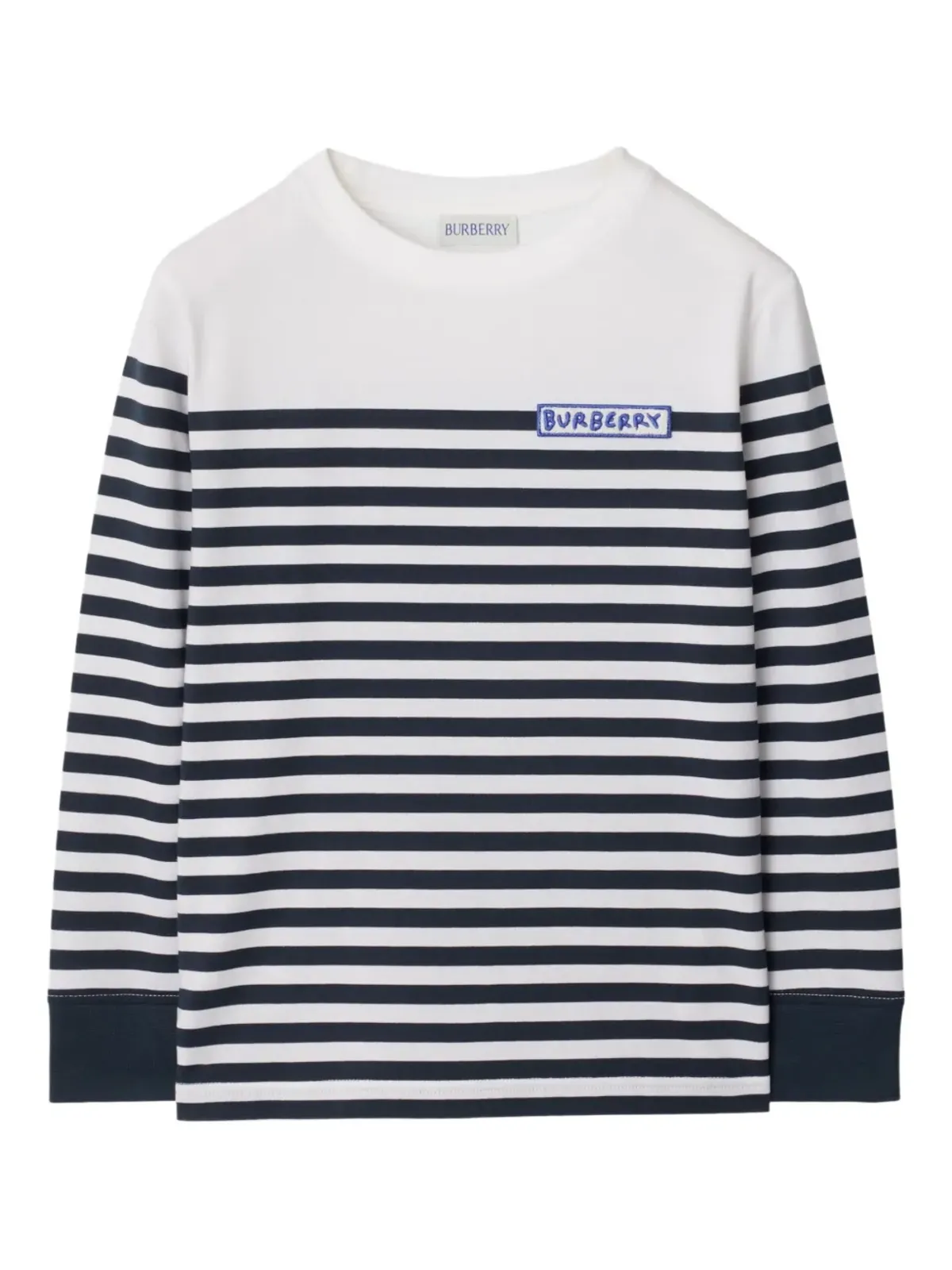 Burberry Kids ブレトンストライプ ロゴトップス - 画像1