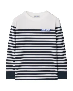 Burberry Kids ブレトンストライプ ロゴトップス - サムネイル1