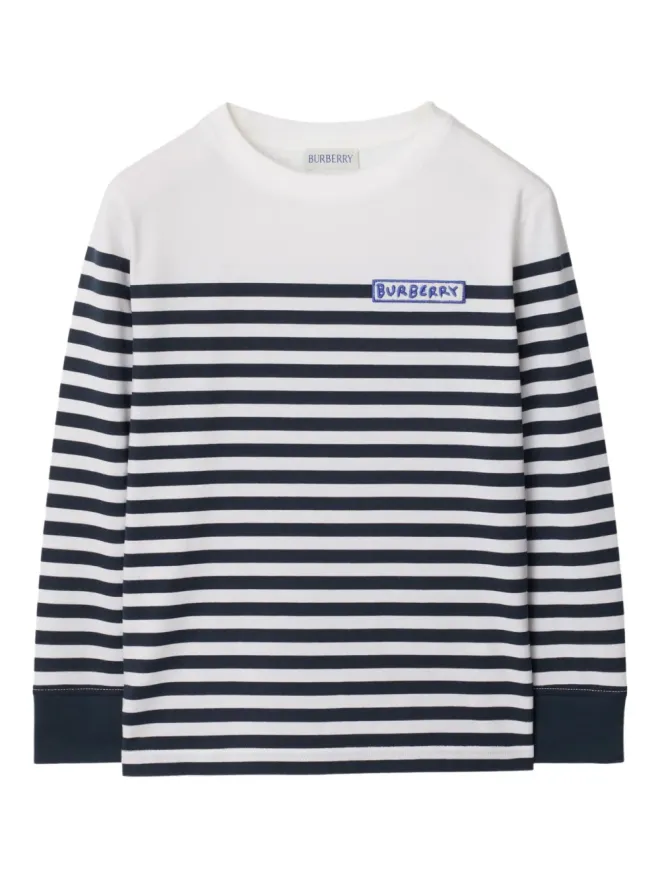 Burberry Kids Burberry Kids ブレトンストライプ ロゴトップスの商品画像