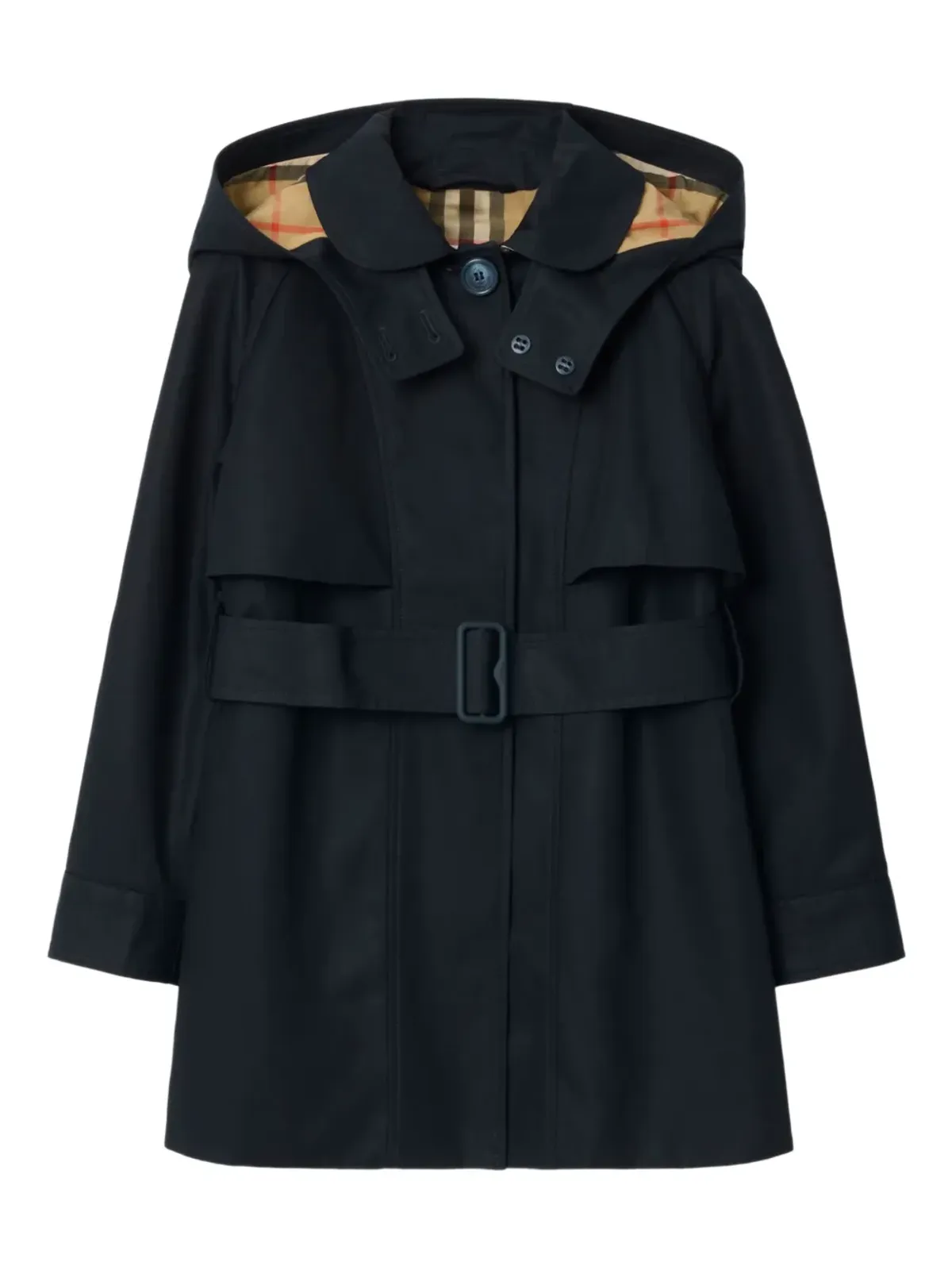 Burberry Kids フード付きベルト付きトレンチコート - 画像1