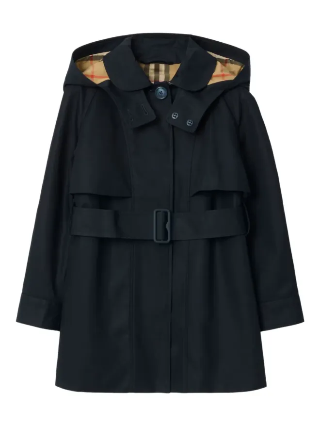 Burberry Kids Burberry Kids フード付きベルト付きトレンチコートの商品画像
