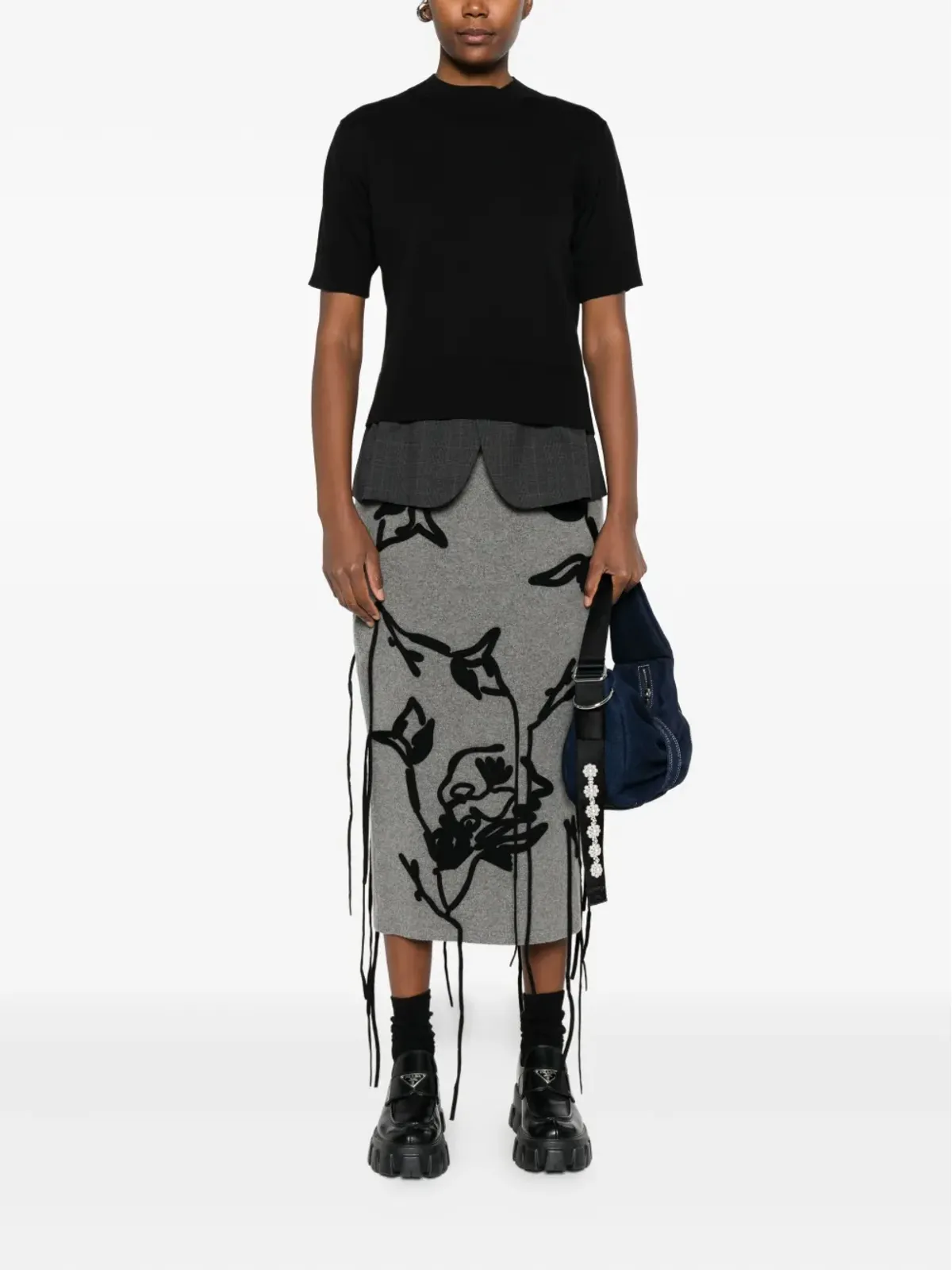 sacai ショートスリーブ レイヤード セーター - 画像2