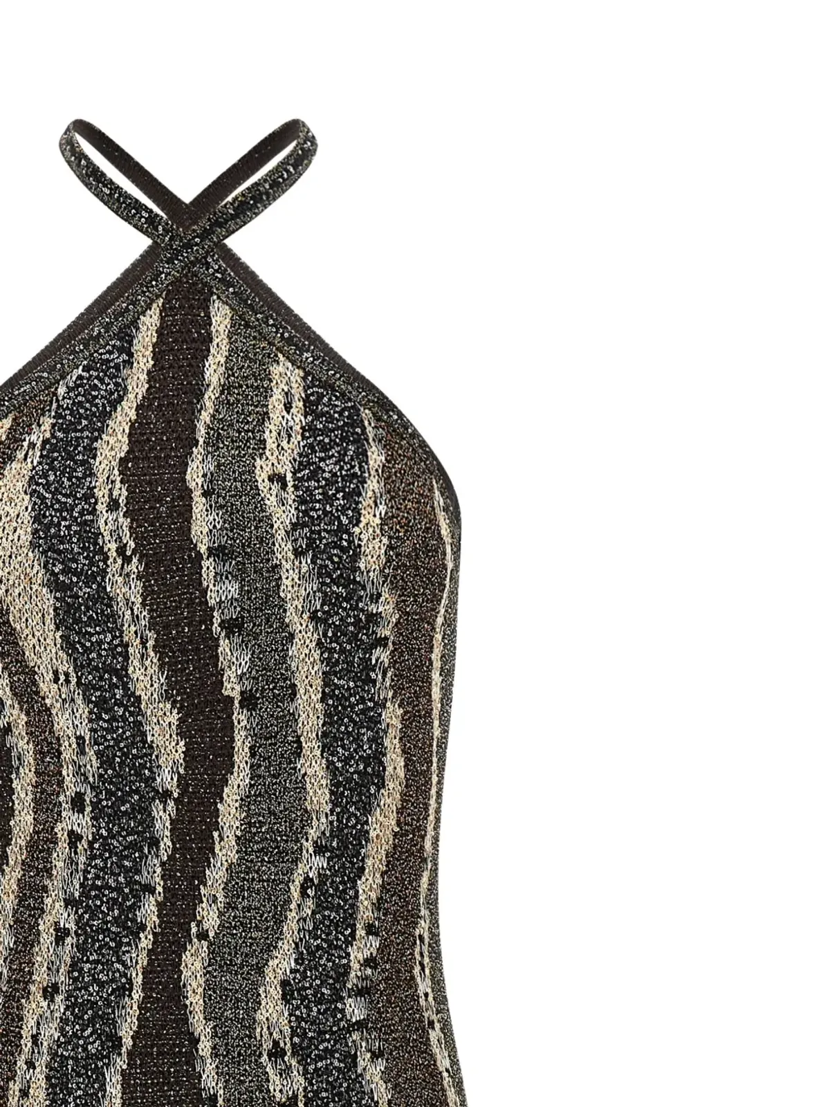Missoni ウェーブ柄ホルターネック マキシドレス - ブラウン - 画像3