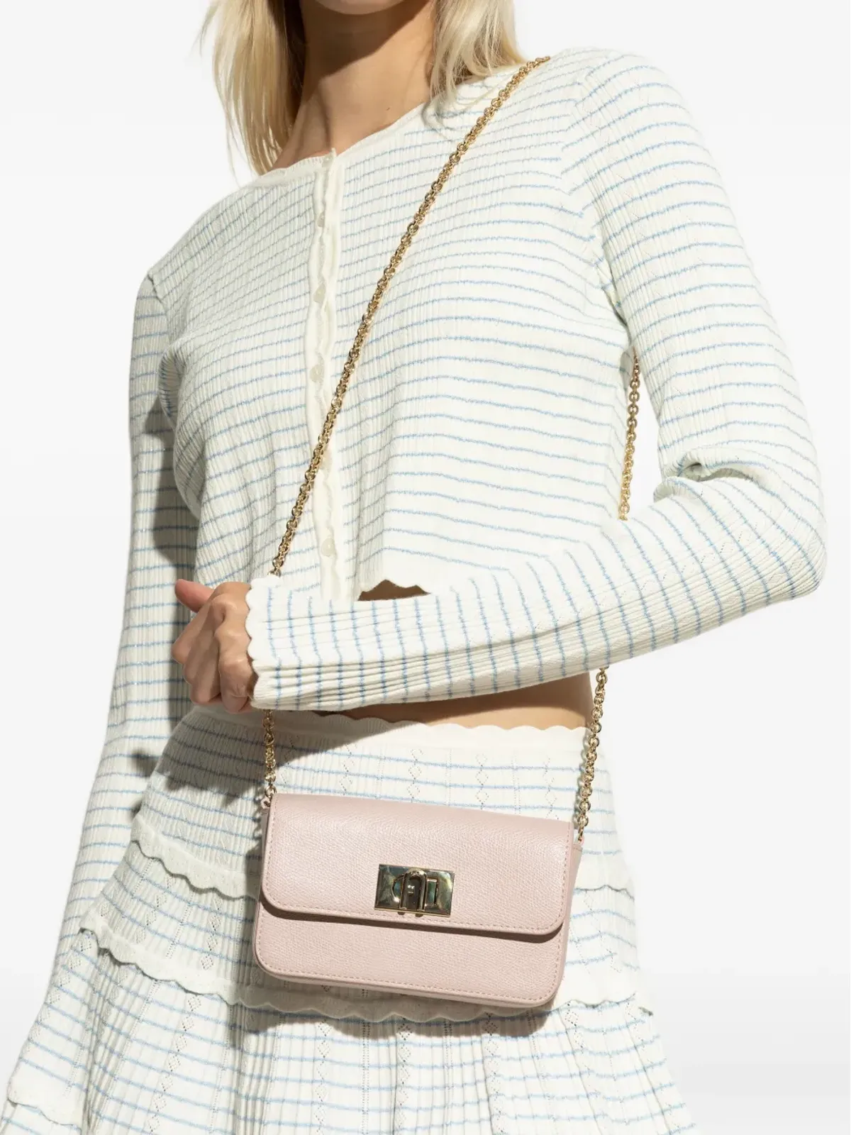 Furla ミニ1927 チェーンストラップ クロスボディバッグ ピンク - 画像2