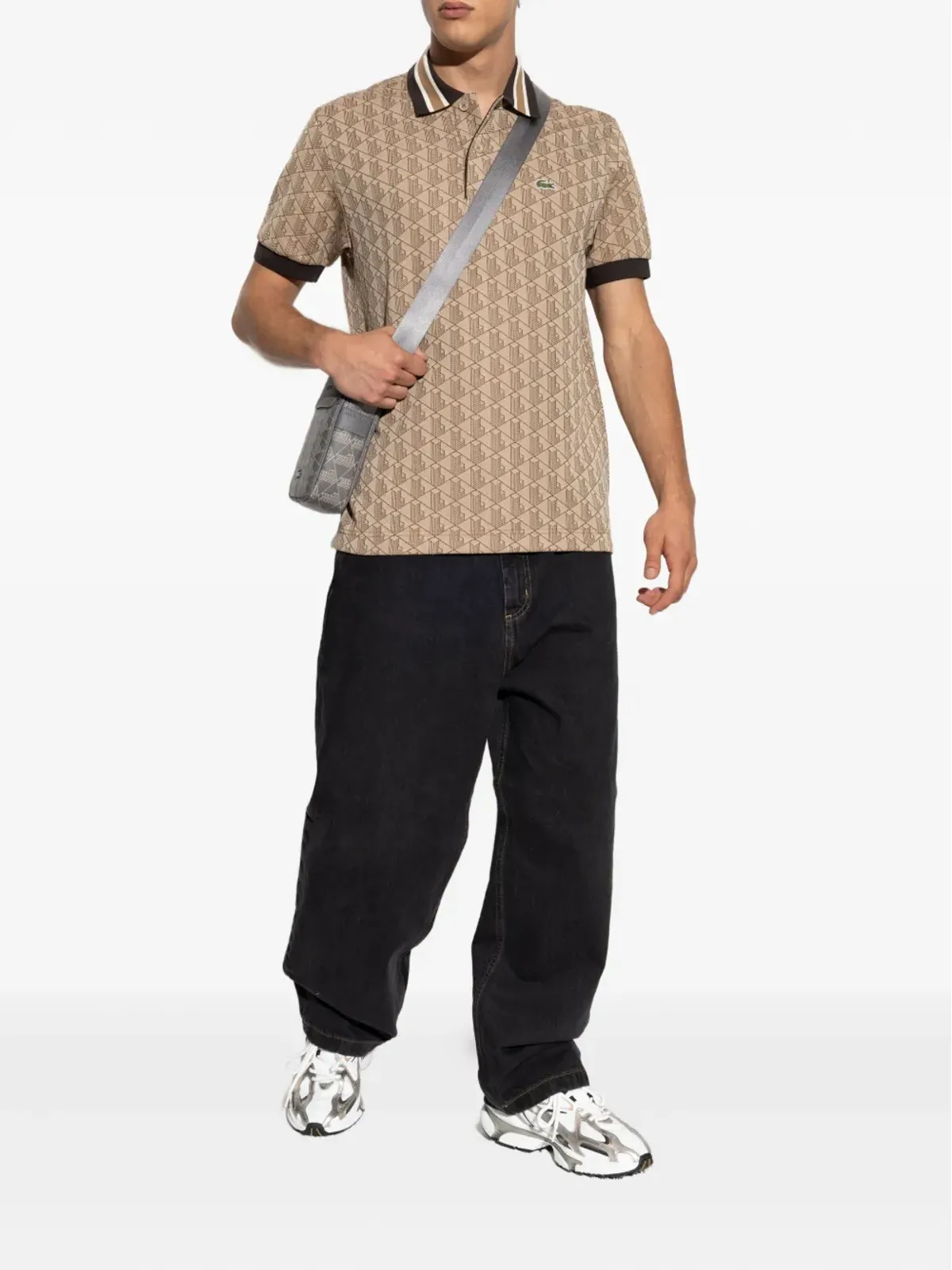 Lacoste 幾何学模様ポロシャツ - Brown - 画像2