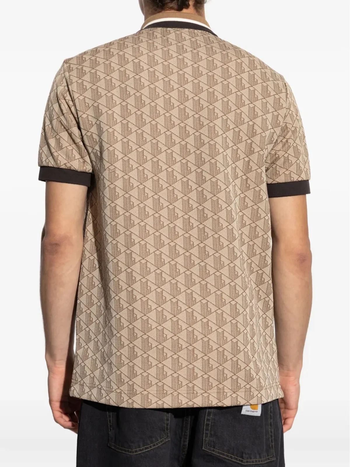 Lacoste 幾何学模様ポロシャツ - Brown - 画像4