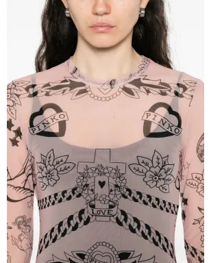 PINKO printed mesh midi dress - サムネイル5