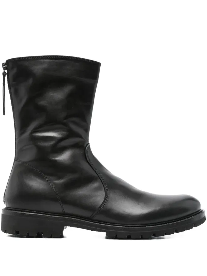 Henderson Baracco Henderson Baracco ジップファスナー付きレザーブーツ ブラックの商品画像