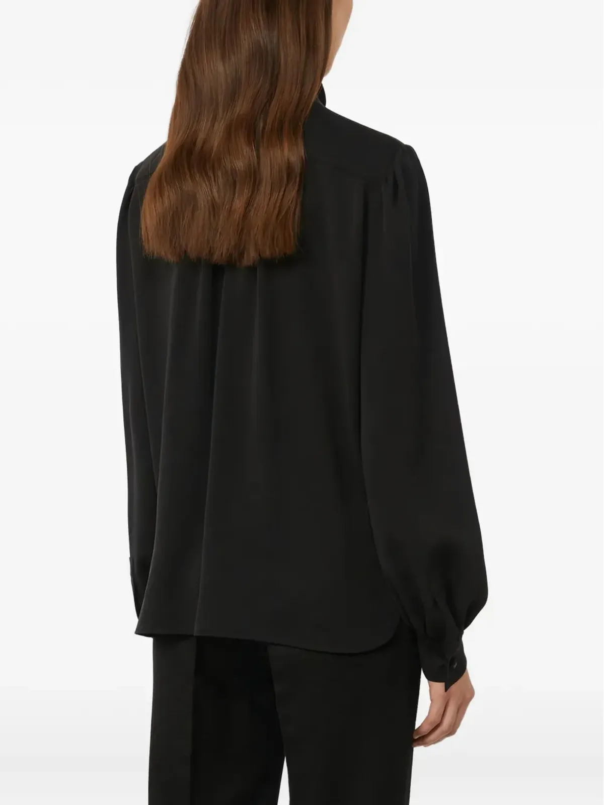 Max Mara タイネック パフスリーブ ブラウス - 画像2