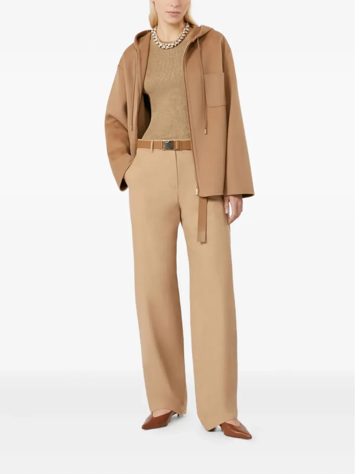 Max Mara ベルト付きコットンパンツ - 画像2