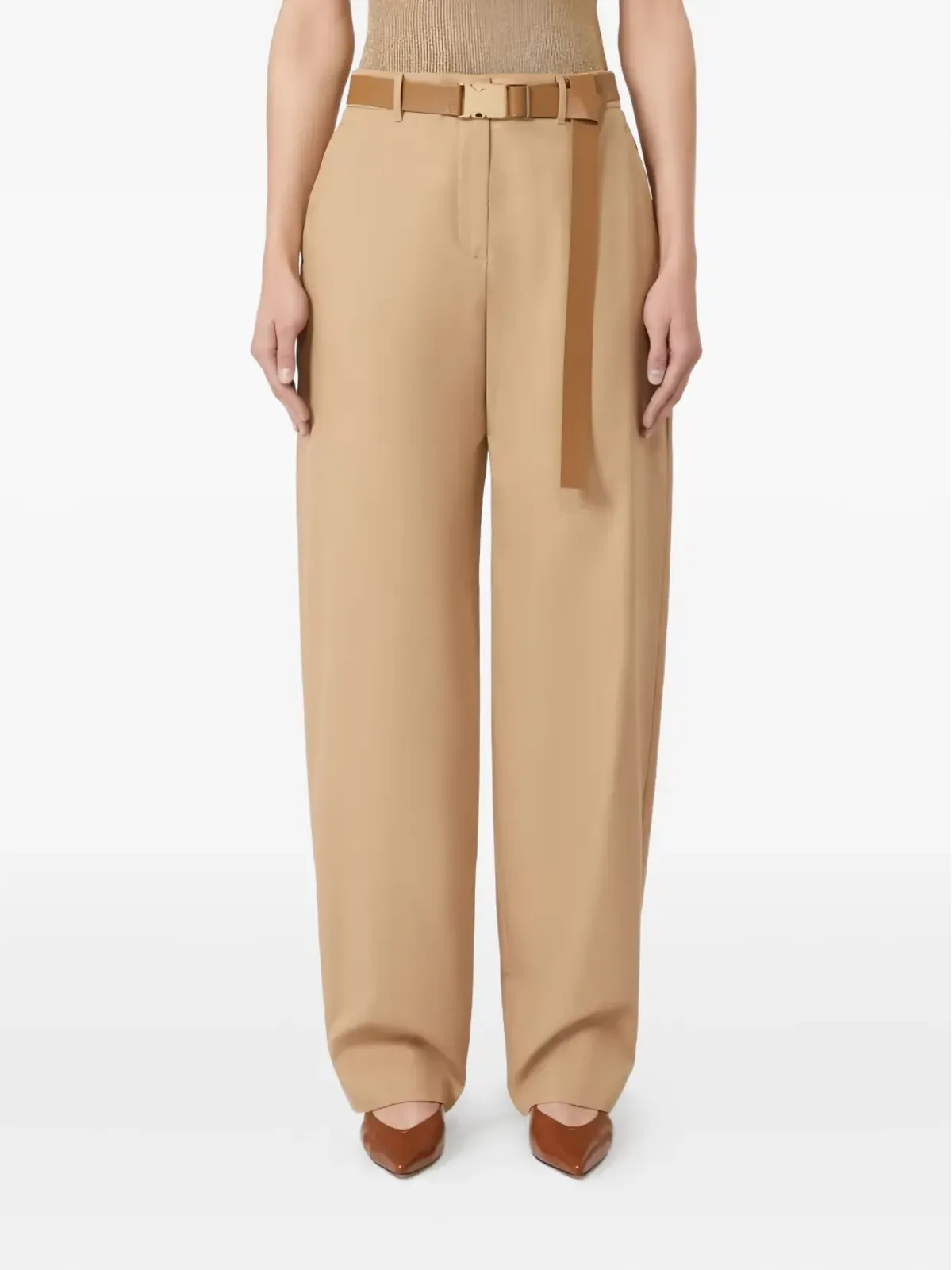 Max Mara ベルト付きコットンパンツ - 画像3