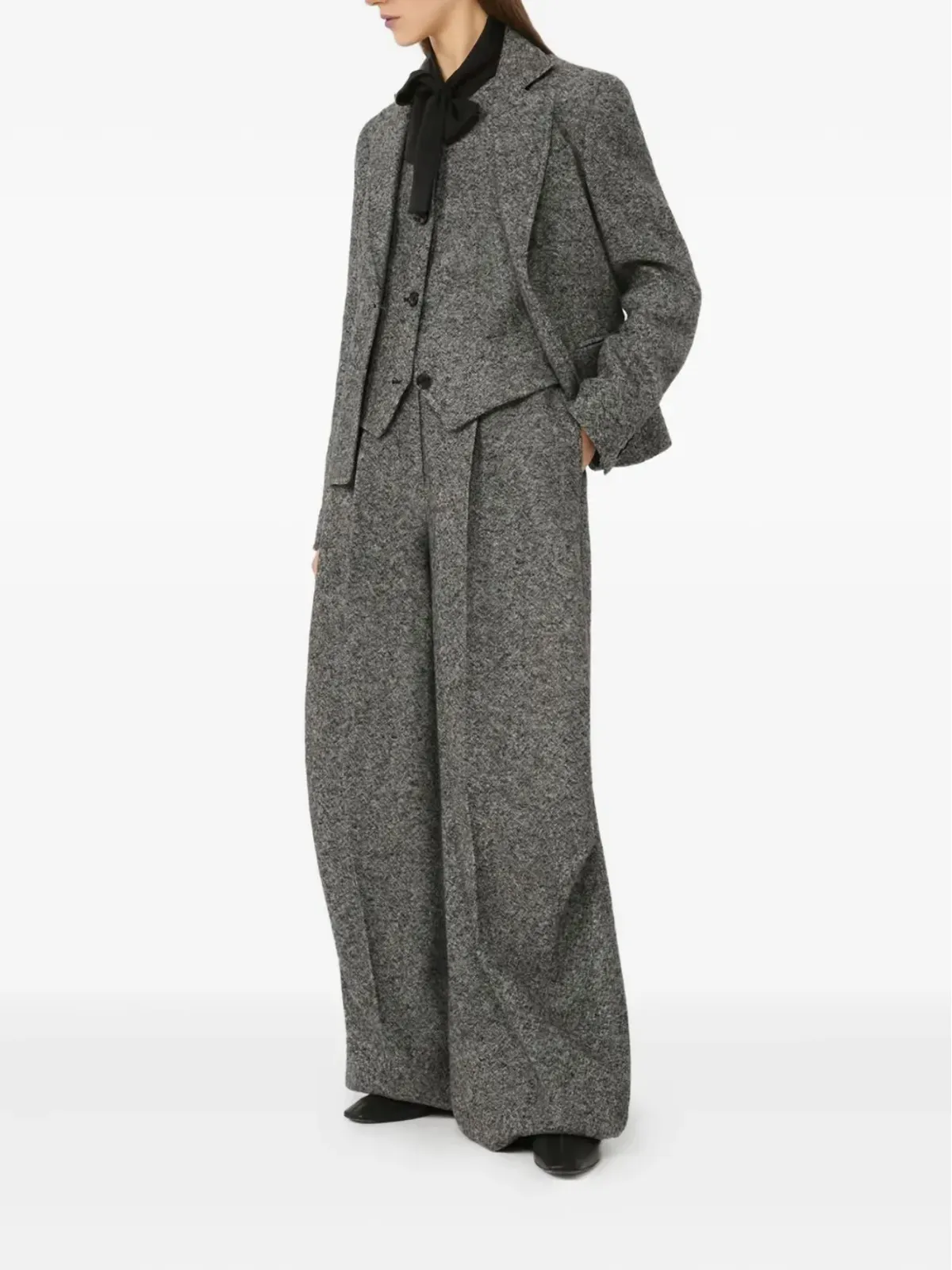 Max Mara シングルボタン ツイード ブレザー - 画像2