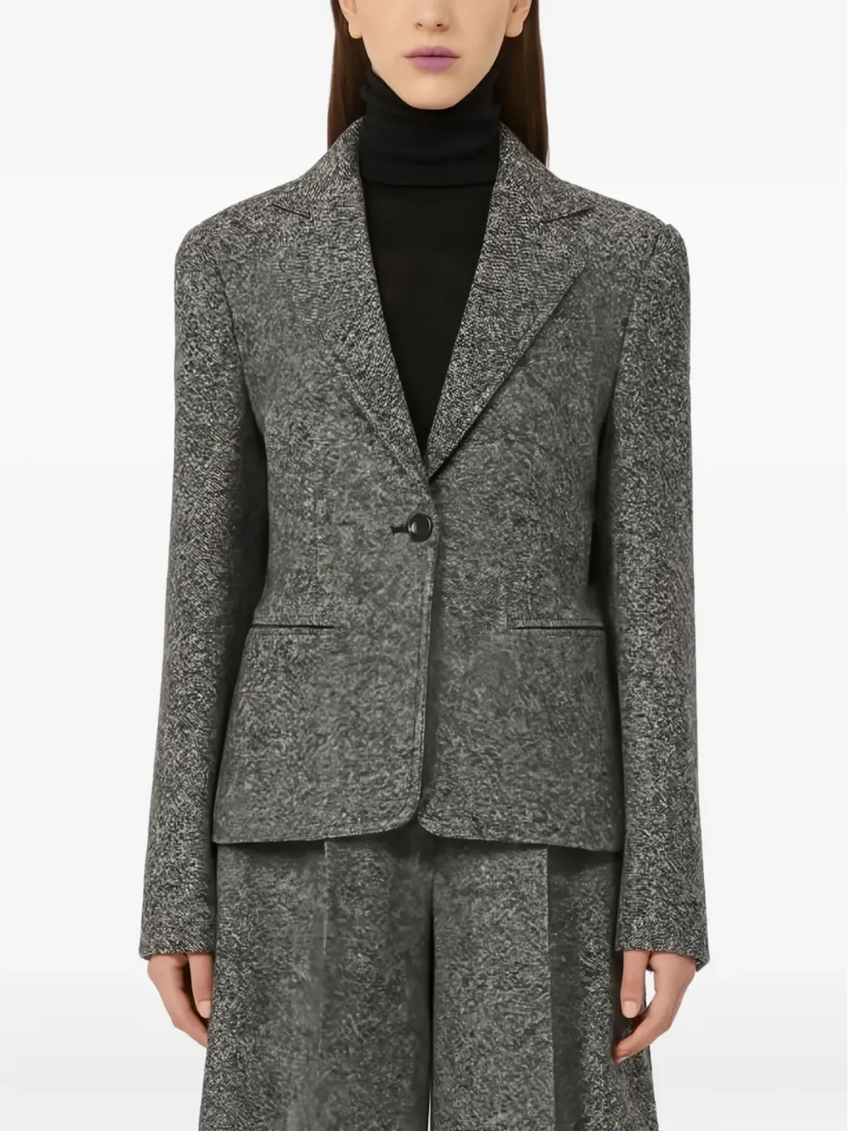 Max Mara シングルボタン ツイード ブレザー - 画像3