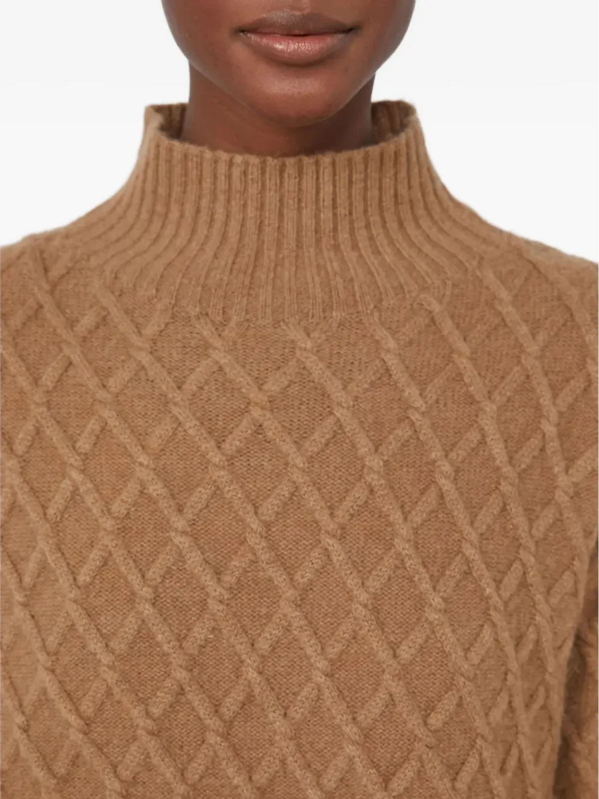 Max Mara ハイネック ダイヤ柄セーター - ブラウン - 画像5