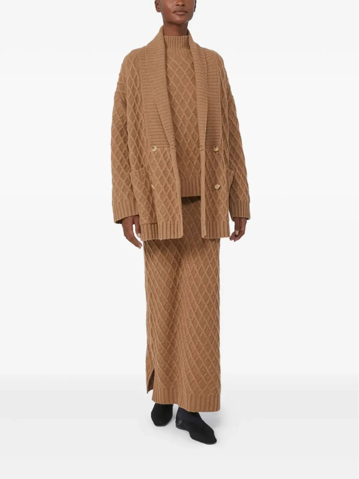 Max Mara ハイネック ダイヤ柄セーター - ブラウン - 画像2