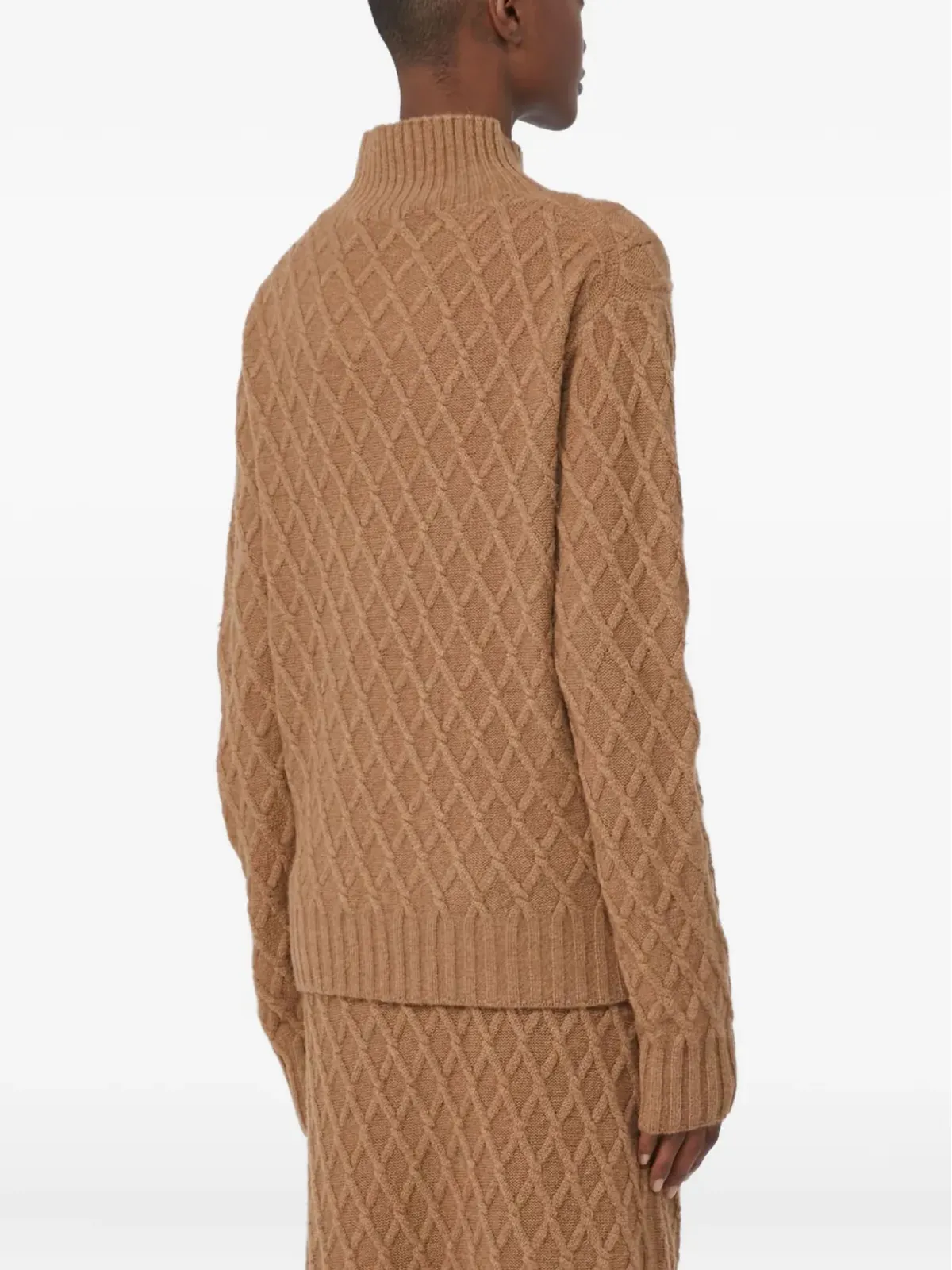 Max Mara ハイネック ダイヤ柄セーター - ブラウン - 画像3