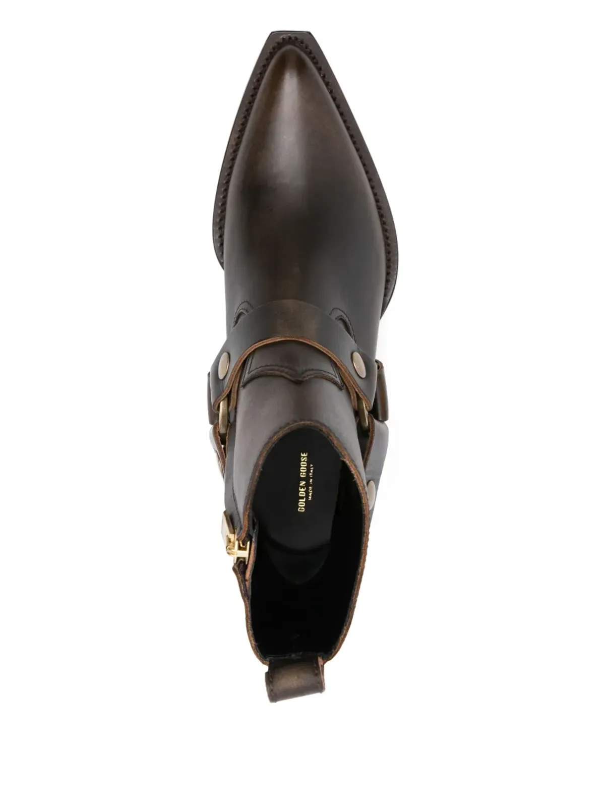 Golden Goose レザー アンクルストラップ ブーツ - 画像4