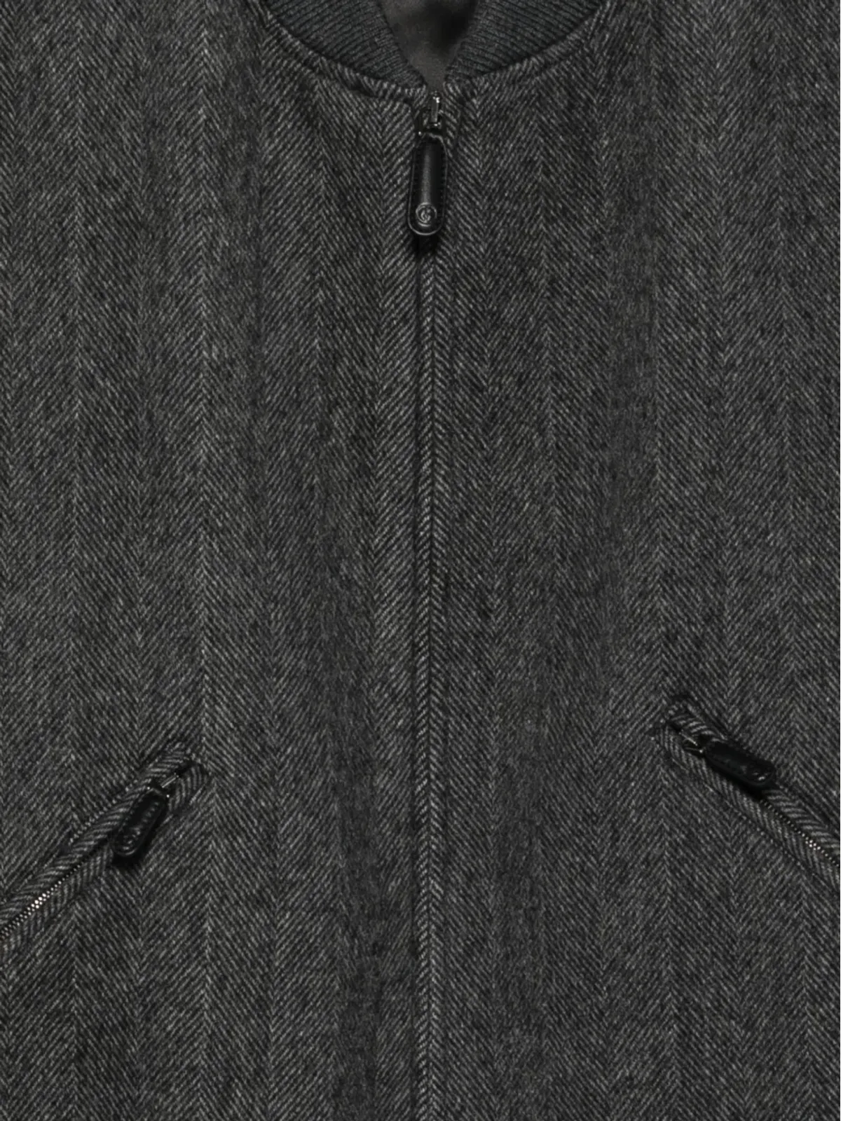 Giorgio Armani ヘリンボーンジップフロント ボンバージャケット - 画像3