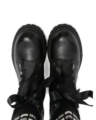 Elisabetta Franchi La Mia Bambina ソックディテール レースアップ ブーツ - サムネイル3