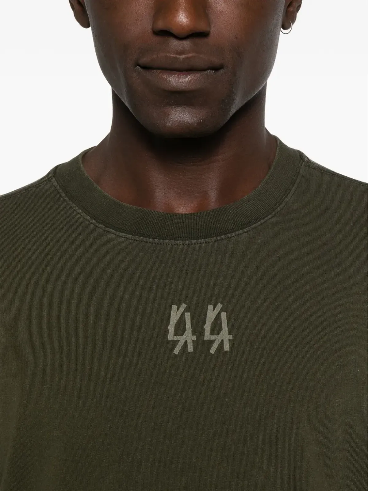 44 LABEL GROUP ロゴ刺繍コットンTシャツ - 画像4