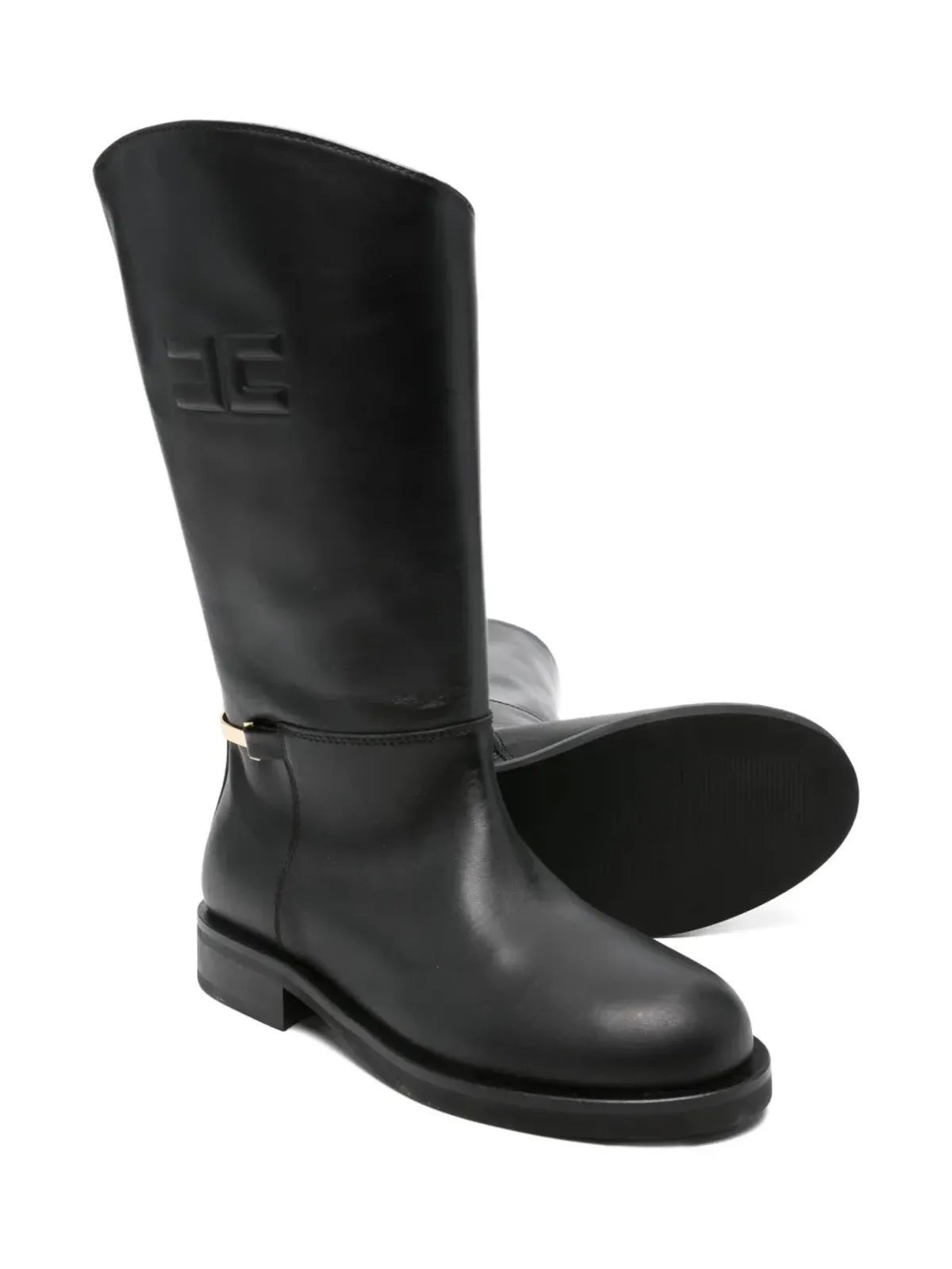 Elisabetta Franchi La Mia Bambina ロゴエンボス バックル ブーツ - 画像2