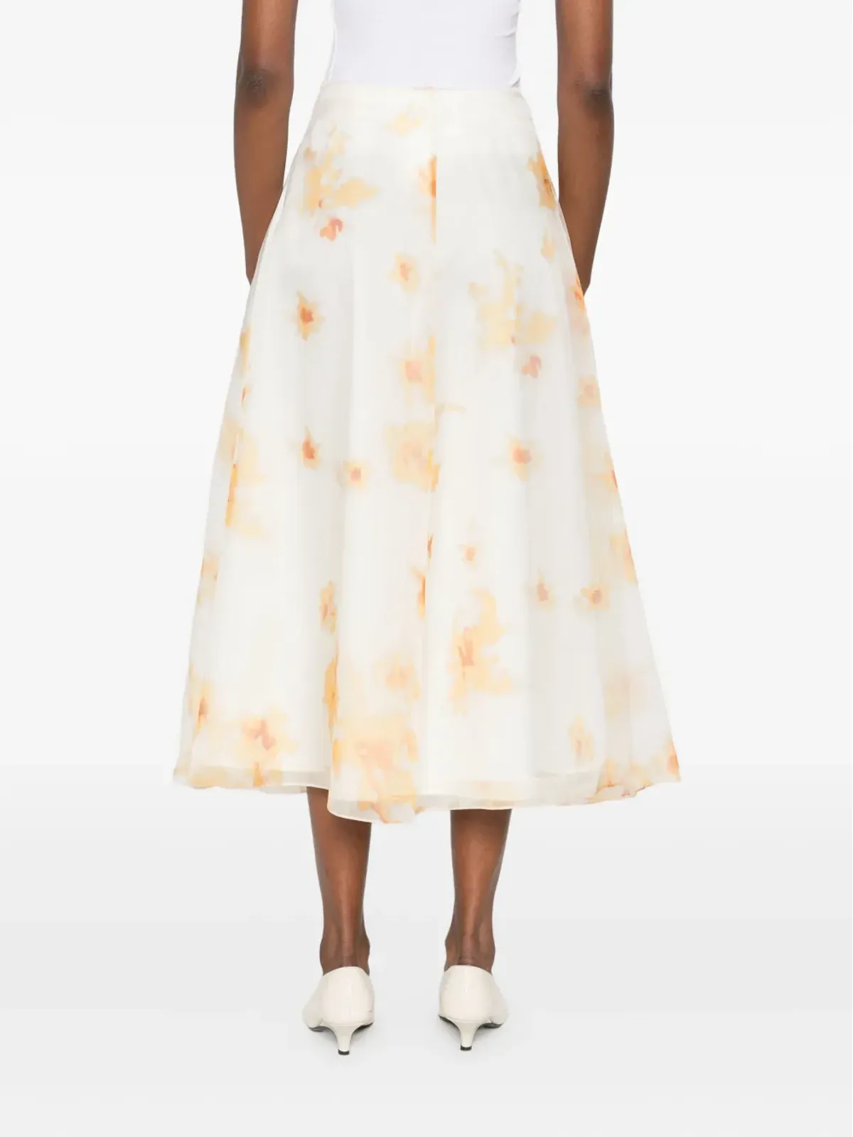Altuzarra 花柄プリントのシルクミディスカート - 画像4