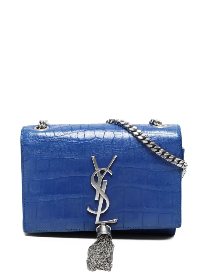 Saint Laurent Pre-Owned Saint Laurent Pre-Owned Kate クロコダイルエフェクト チェーンショルダーバッグ - Blueの商品画像