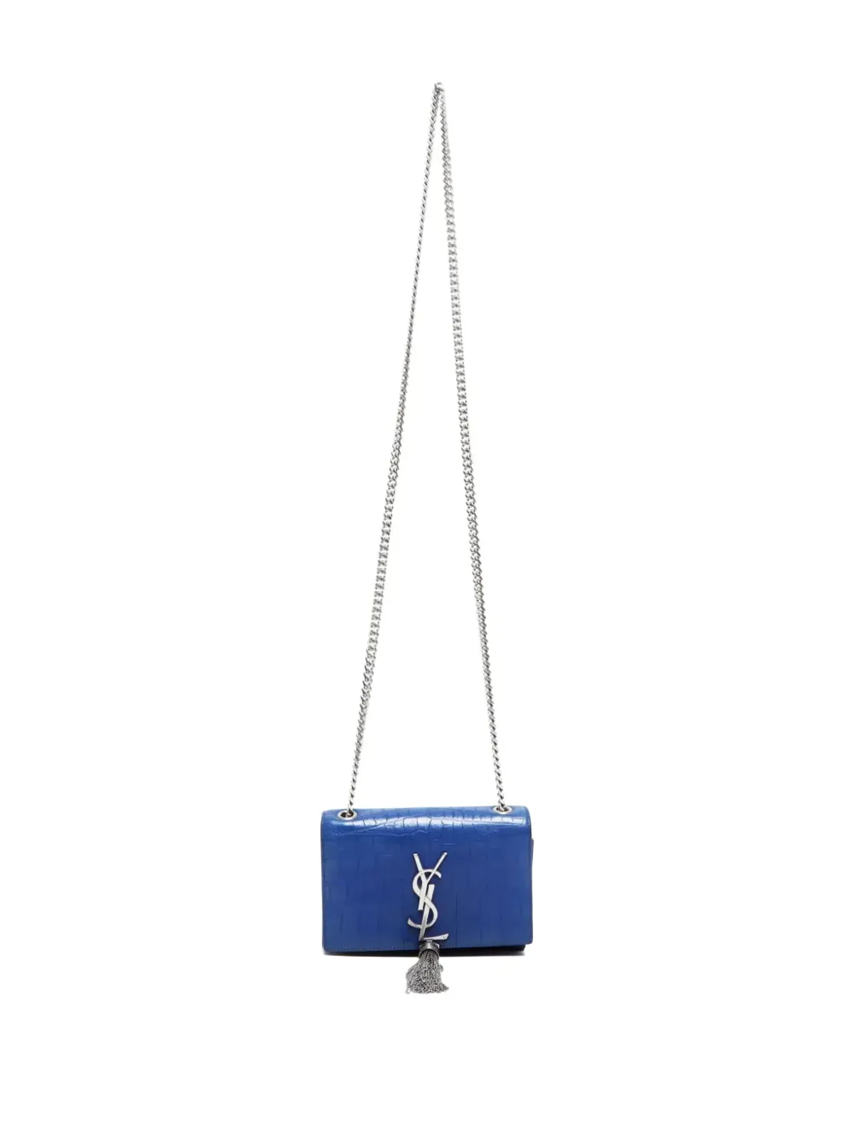 Saint Laurent Pre-Owned Kate クロコダイルエフェクト チェーンショルダーバッグ - Blue - 画像5
