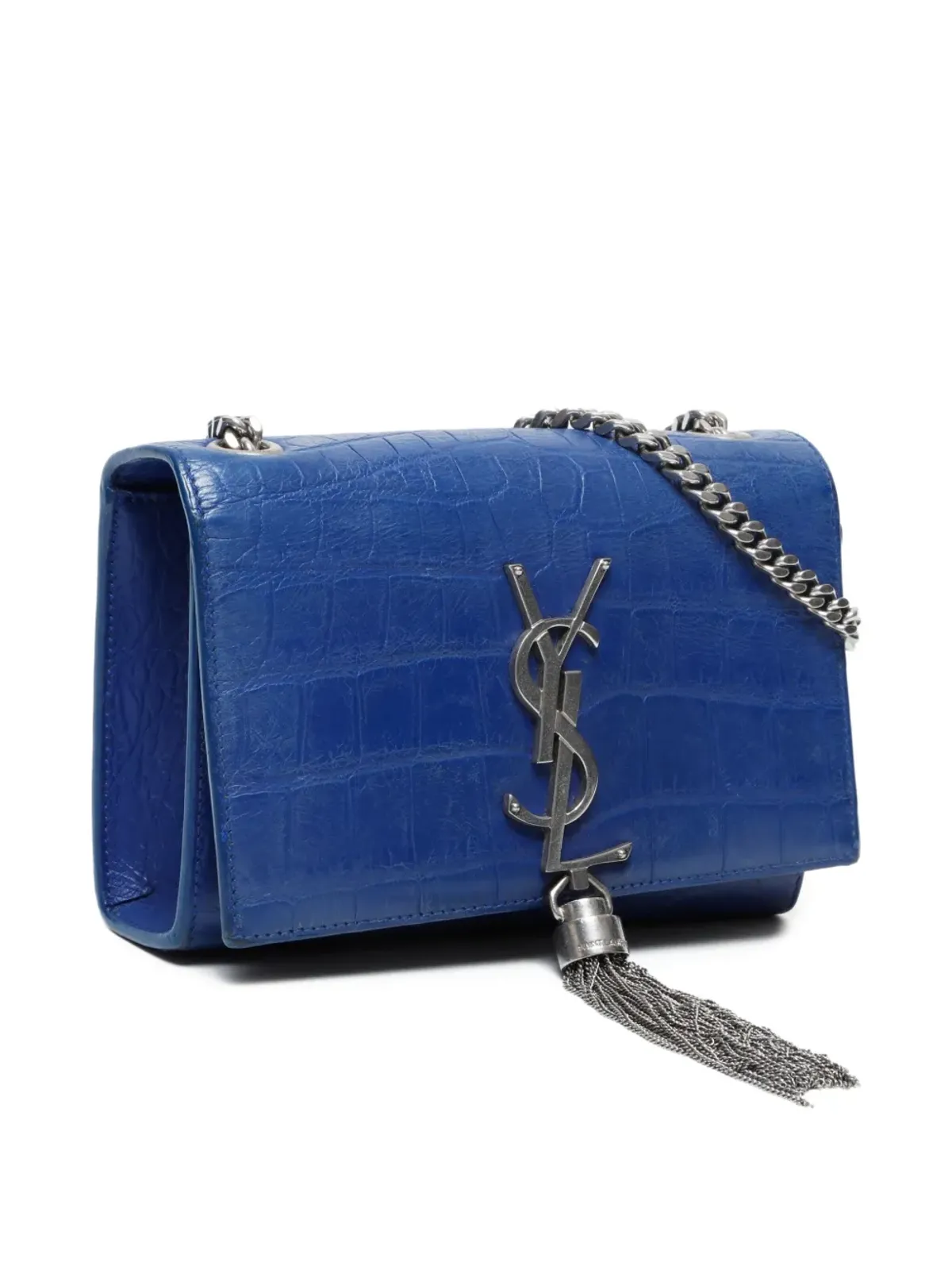 Saint Laurent Pre-Owned Kate クロコダイルエフェクト チェーンショルダーバッグ - Blue - 画像3